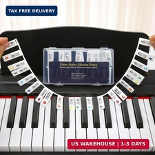 Premium Silicone Piano Keyboard Note Labels for Beginners, Removable Reusable