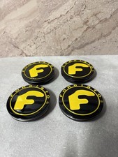 Forgiato Floating Wheels Rims Center Caps Black Brushed Yellow Billet Cap New