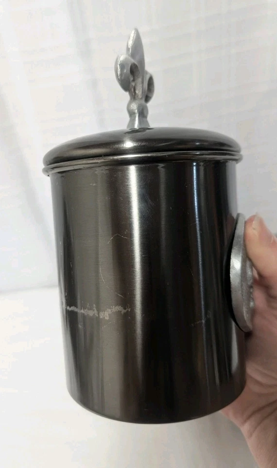 Old Dutch International ODI Fleur de Lis Metal Canister Set of 3 - Image 3 of 4