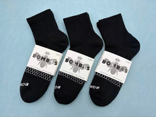 3 Pairs Bombas Men's Solid Quarter socks Size XL black