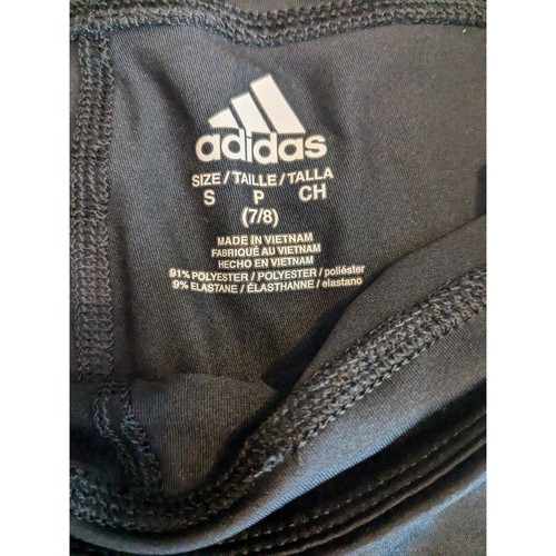 Adidas Youth Girls Aeroready Leggings Size Small Black And White - Picture 6 of 7
