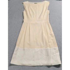 Theory Off-White Admiral Crepe Dress Wool Silk Made In USA Careerwear Size 2