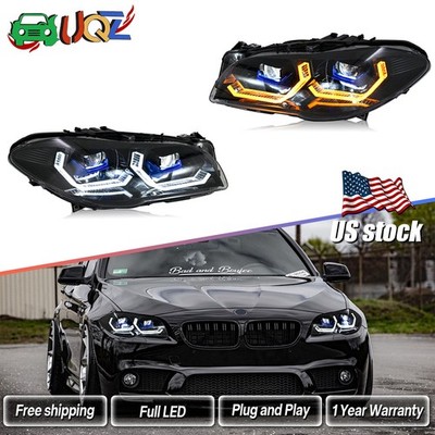 Pair Xenon/Halogen LED Headlight For 2011-2013 BMW 5 Series F10 F11 F18 Headlamp