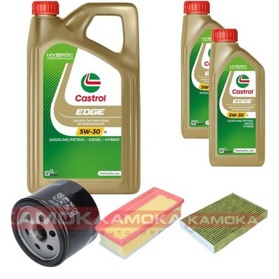 KAMOKA Inspektionspaket Castrol EDGE Titanium FST 5W-30 7L für Dacia Lodgy 1.5