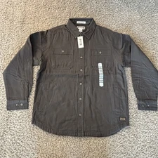 Duluth Trading Co. Jacket Mens L Black Fire Hose Flannel Lined Fit Limber