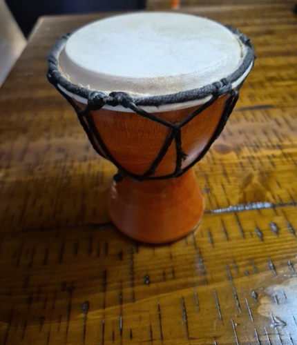 Vintage Hand Made Wooden Drum Bahamas Mahogany Authentic Palm Tree Carvings - Picture 6 of 11