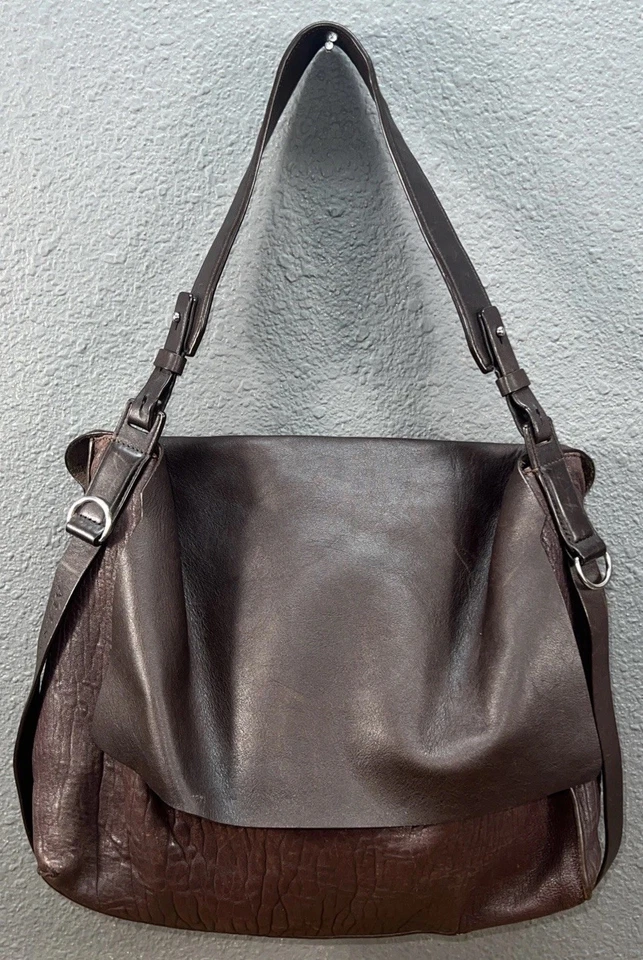 Bolso Cartera All Saints Paradise Cuero Guijarro, Marrón Oscuro Unisex Mensajero Foto 4 de 4