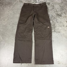 Dickies 874 Double Knees Mens 34x31 Brown Work Wear Distressed Grunge Y2K