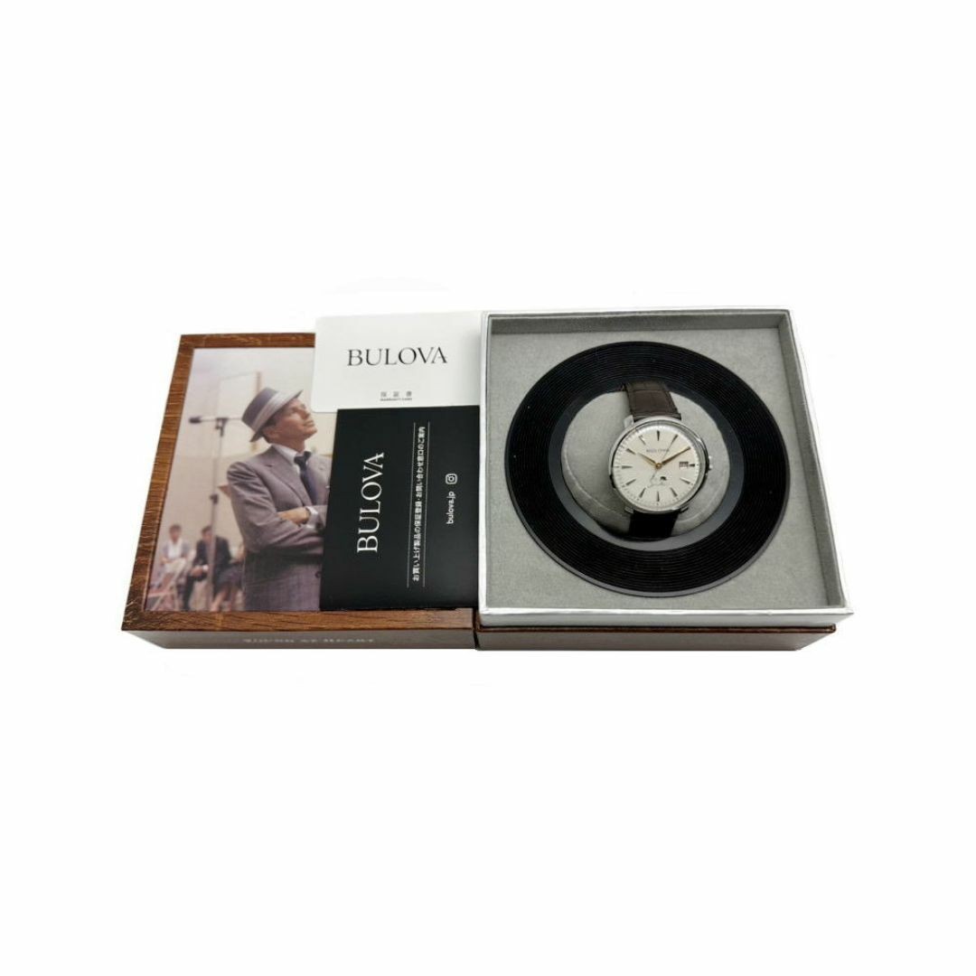 Bulova Men’s Watch Frank Sinatra Automatic White Leather Used From Japan image 3