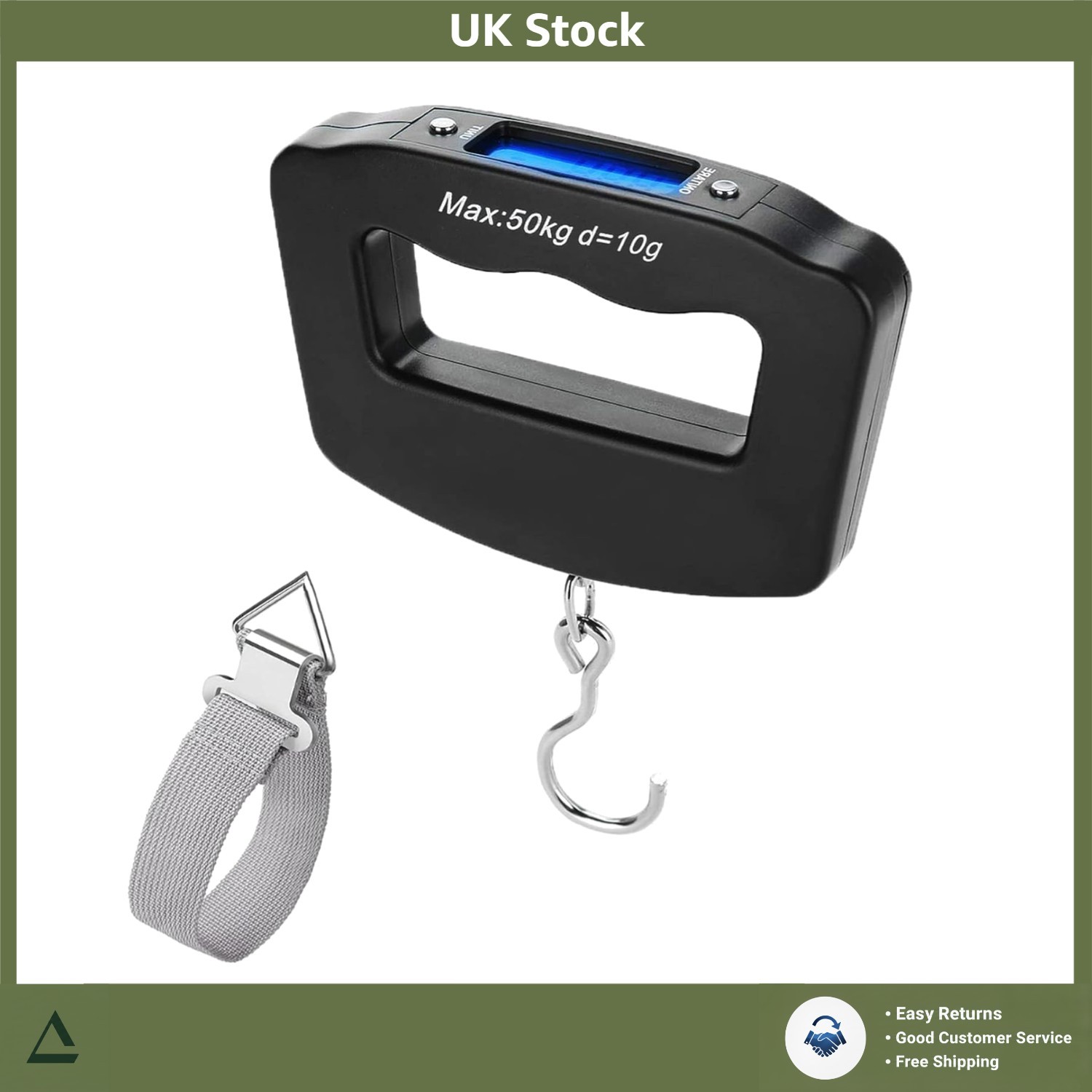 Versatile Digital Fish & Luggage Scale with Measuring Tape 110lb/50KG