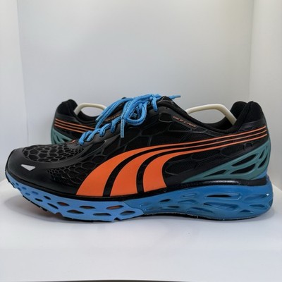 Puma Bioweb Elite Orhtolite Men s 11 Black Blue Orange Running Shoes 186437-07