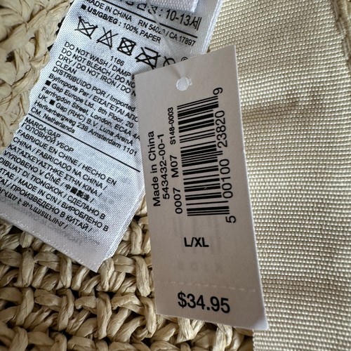 Gap Kids Straw Bucket Hat Pink Stripe L/XL - Picture 6 of 6