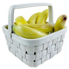 Vintage Italian Ceramic Basket of Bananas Ethan Allen Italy Trompe L  Oeil Fruit