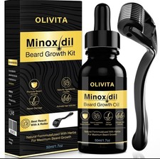 Olivita Beard Growth Kit 5 Minoxidil For Thicker Fuller Beards 2oz NEW B14