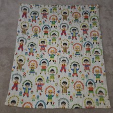 VTG Quilted Blanket 40x47 International Children Handmade FLAWS SPOTS AS IS