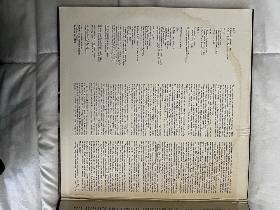 Thelonious Monk Brilliance 2 LP Vinyl Album Record 1975 Milestone M-47023 jazz ! - Image 3 of 4