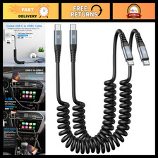 Coiled USB C to C Charger Cable 3ft 2-Pack, Fast Charging for iPhone Samsung G