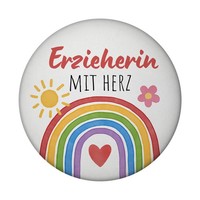 Regenbogen Magnet Mit FlaschenöFfner Rund Mit Spruch Erzieherin Mit Herz
