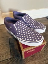 New Vans Off The Wall Shoes Youth Size 3.5 Asher Polka Dots Purple Haze
