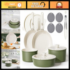 Detachable Nonstick Cookware Set - Stackable Induction Pots & Pans, 5 Pieces, Gr
