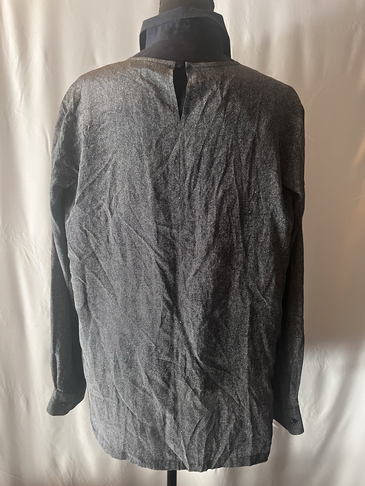 Max Mara Button Loop Close Heathered Navy Women’s… - image 2