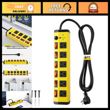 Heavy Duty Surge Protector Power Strip with Individual Switches, 6FT, 15A
