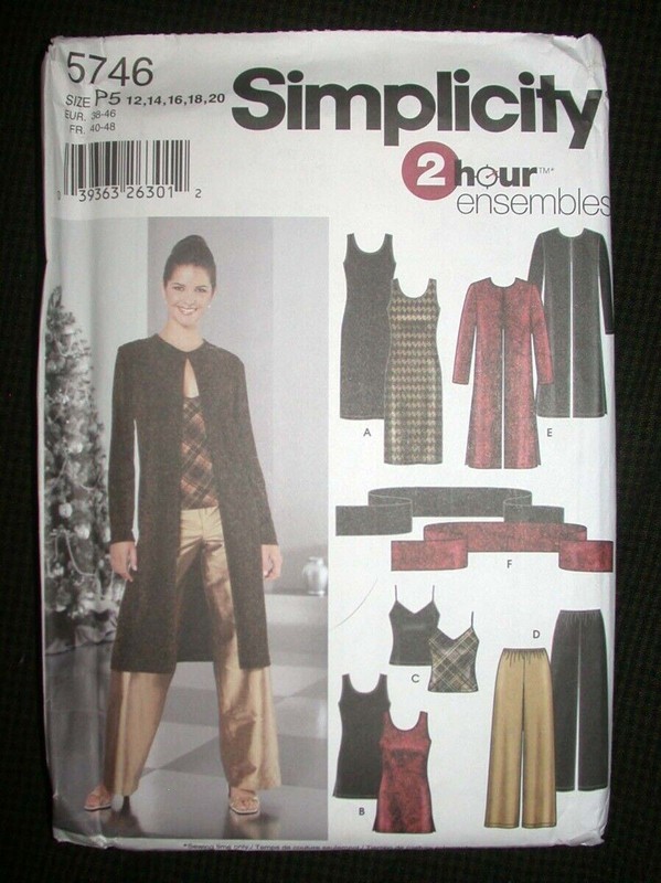New SIMPLICITY 5746 Misses 12 14 16 18 20 Dress 2 HOUR ENSEMBLES Pattern Uncut
