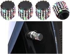 Bling Car Tire Valve Stem Caps, 4PCS Crystal Rhinestone Vehicle Multicolor-B