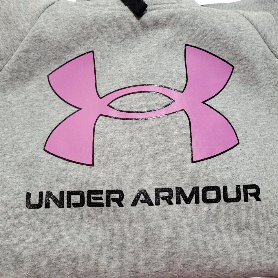 Under Armour Sudadera con Capucha Mujer Niña Talla XS Gris Rosa Camisa Extra Pequeña Foto 3 de 4