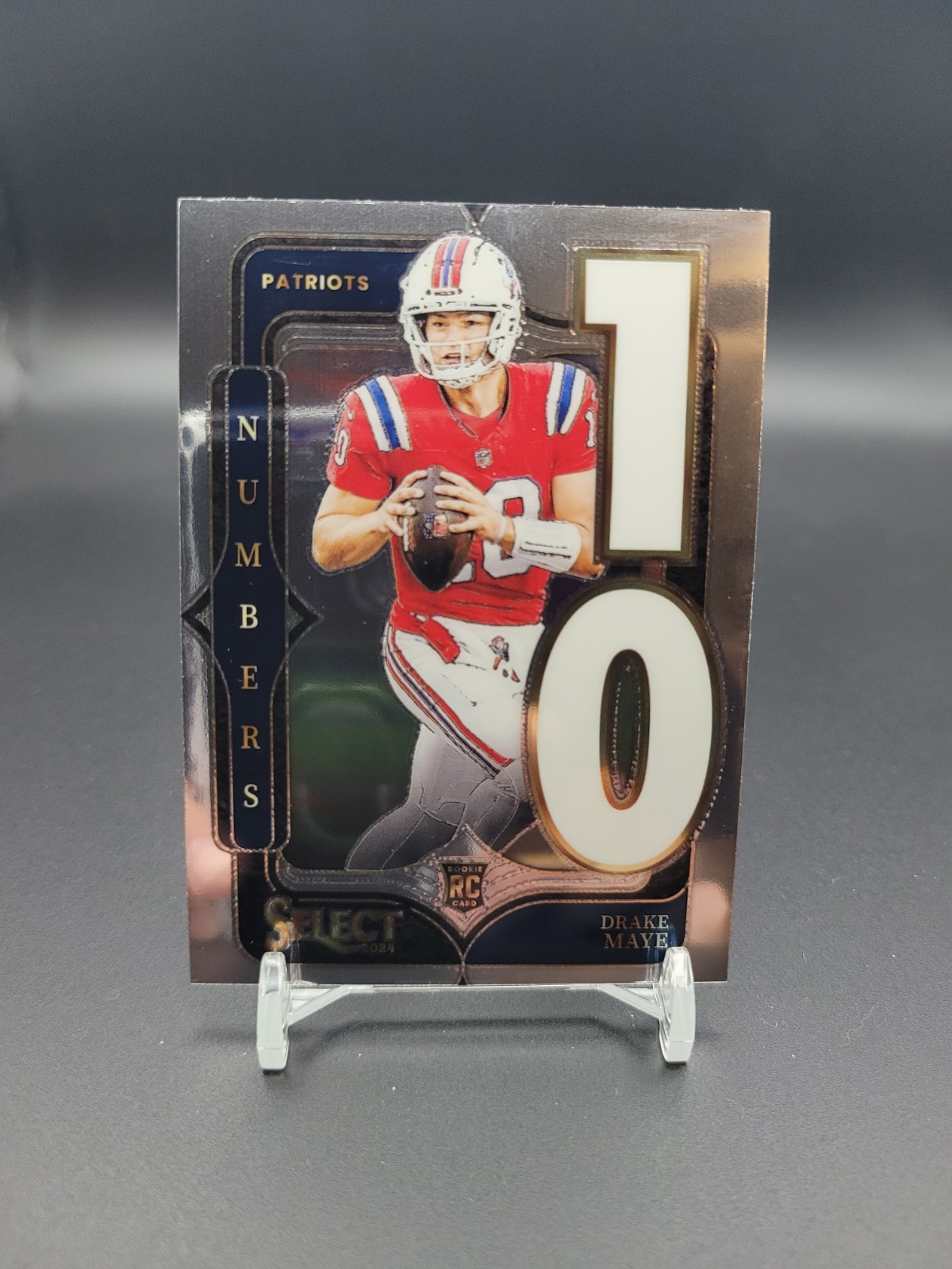 DRAKE MAYE - 2024 Panini Select - Select Numbers 10 Rookie #20 - Patriots - RC