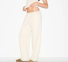 Brand New Skims Cotton Fleece Classic Straight Leg Pant Oatmeal Heather small
