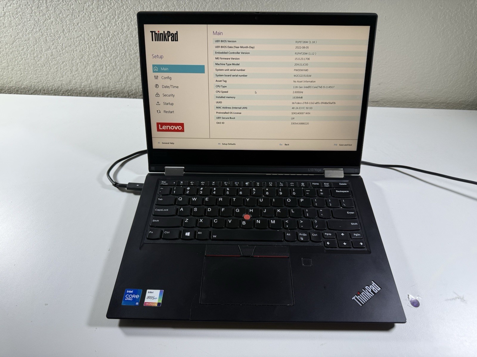 LenovoThinkPadL13YogaGen213.3"i5-1135G716GBNoNVMENOOS/Battery{READ}