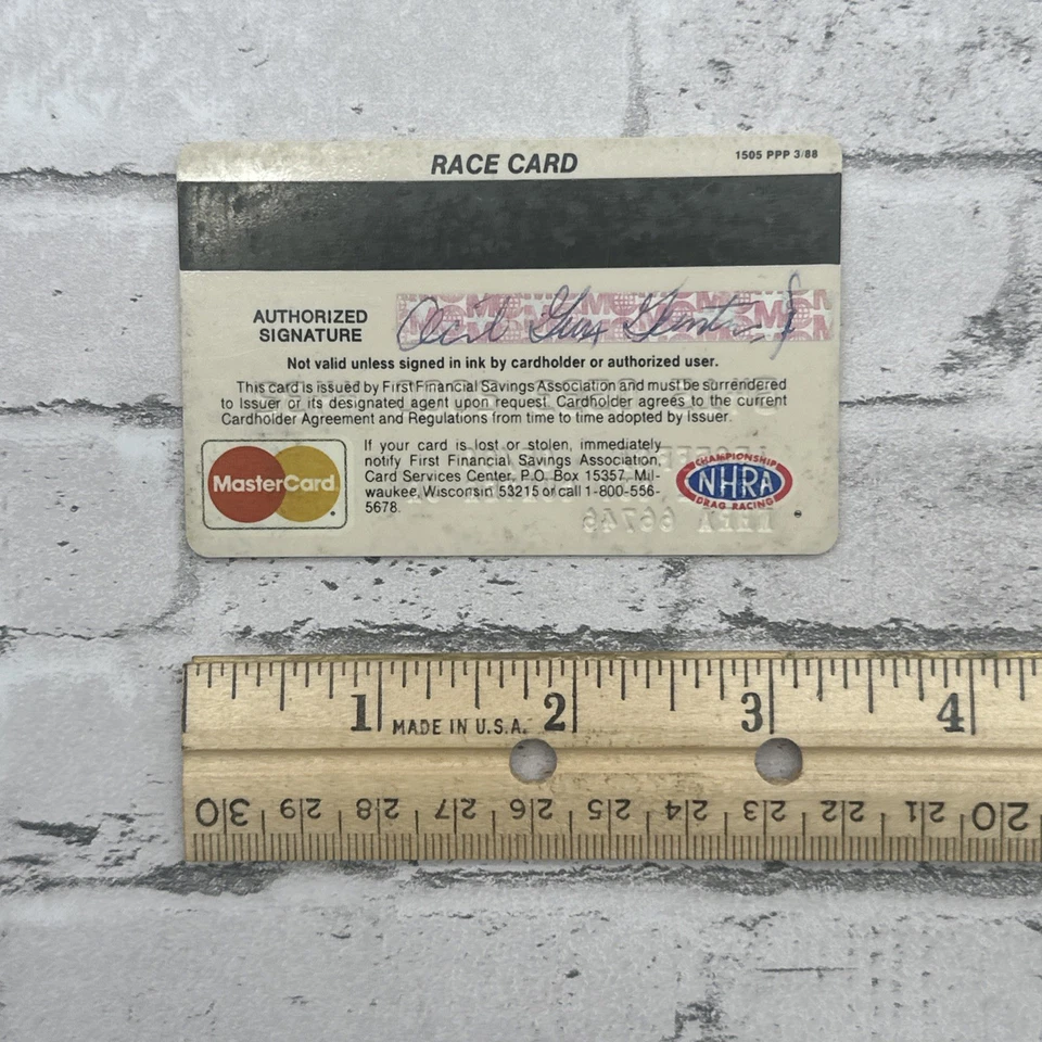 Vintage NHRA First Financial Bank Mastercard Credit Card EXPIRED - Image 2 of 2