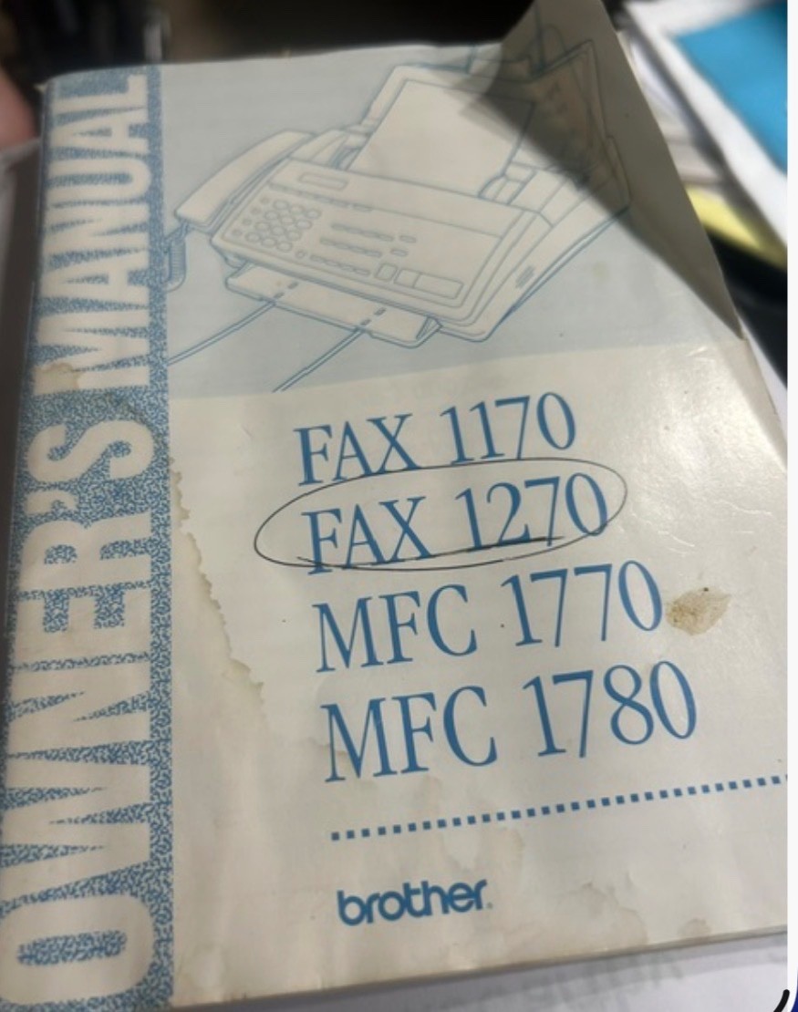 Brother Fax users manual for 1170, 1270,1770,1780