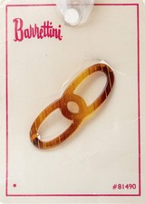 NOS 1970s 1980s Vintage Hair Clip Barrette Amber Brown Gold Lucite Barrettini