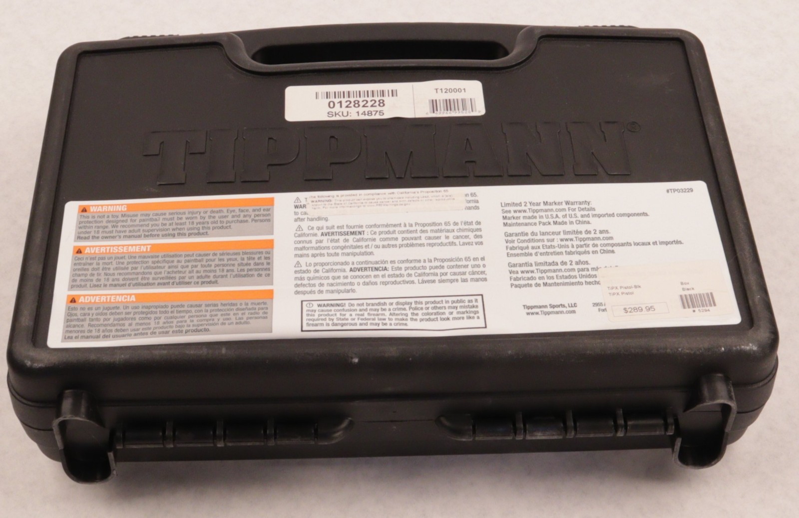 NEW Tippmann TiPX TRU-FEED .68 Caliber Paintball Pistol - Black 2 Magazines Case