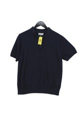 Christiano Baldinucci Men's Polo L Blue Viscose with Nylon Basic