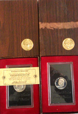 1971-74 Proof Eisenhower Silver Dollar Set 02 Brown Box OGP Lotto Monete US Mint