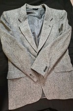 Vtg Kuppenheimer Wool Tweed Blazer Mens Size 44 Gray Single Breasted Made In USA