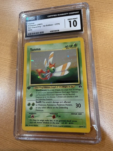 Yanma 17/75 Neo Discovery 1st Edition GEM MINT CGC 10 Holo Pokemon Card *POP 14*