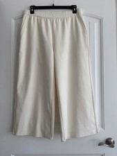 EILEEN FISHER ELASTIC WAIST WIDE LEG TWO POCKETS PULL ON PANTS SIZE L/G
