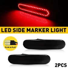 2X For 02-05 Honda Civic Si 3DR EP3 Smoke Red LED Rear Bumper Side Marker Lights