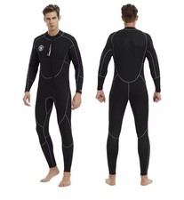 Lemorecn Men 3mm Front Zip Full Wetsuit Black - Surfing Snorkeling Diving