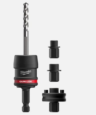 Milwaukee Hole Saw Arbor Set 5PC 3/8'' QUIK-LOK Threaded Attachment 49-56-7545