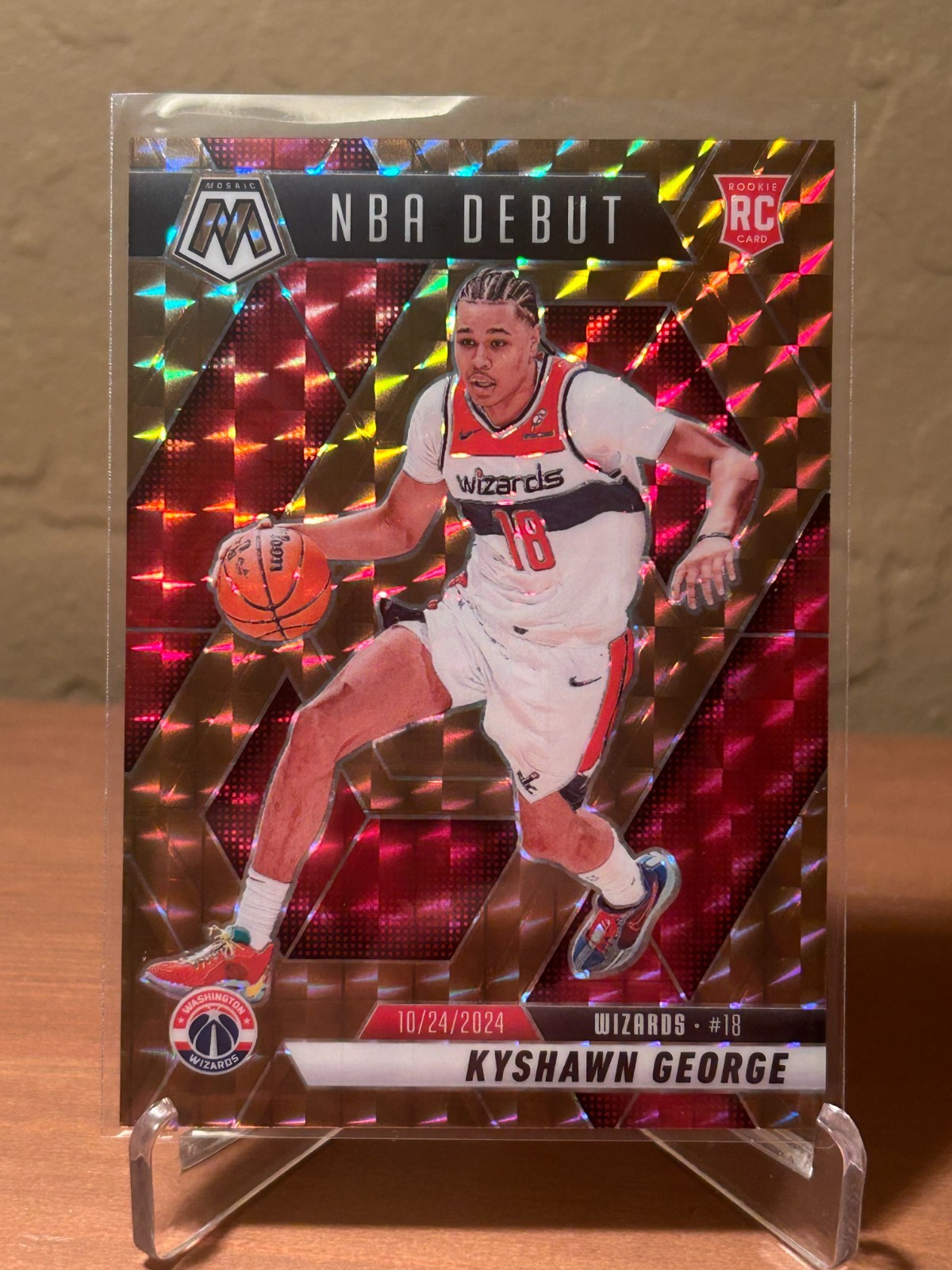2024-25 Mosaic Kyshawn George Rookie NBA Debut Bronze Prizm /75 #256