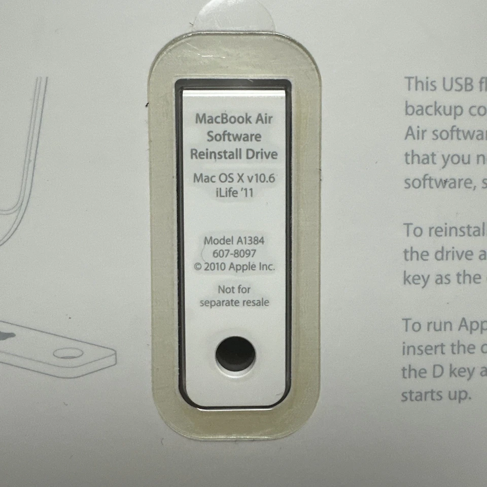 Apple MacBook Air Software Reinstall Drive Max OS X v 10.6 iLife 11 Model A1384 - Image 3 of 4