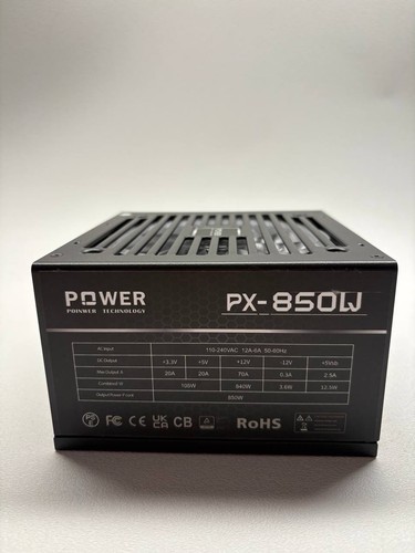 850 Watt Power Supply 80 Plus Gold - Silent 12cm RGB Fan, Full Modular, - Photo 13/15