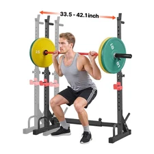 Uimoso Power Cage Squat Rack for Home Gym with Adjustable Dimensions