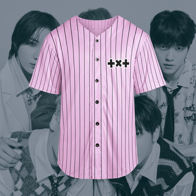 TXT World Tour Baseball Jersey Pink Shirt Kpop MOA Concert Outfit K69