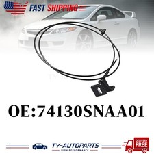 Front Hood Latch Lock Release Cable For Honda Civic 06-11 Black 74130snaa01